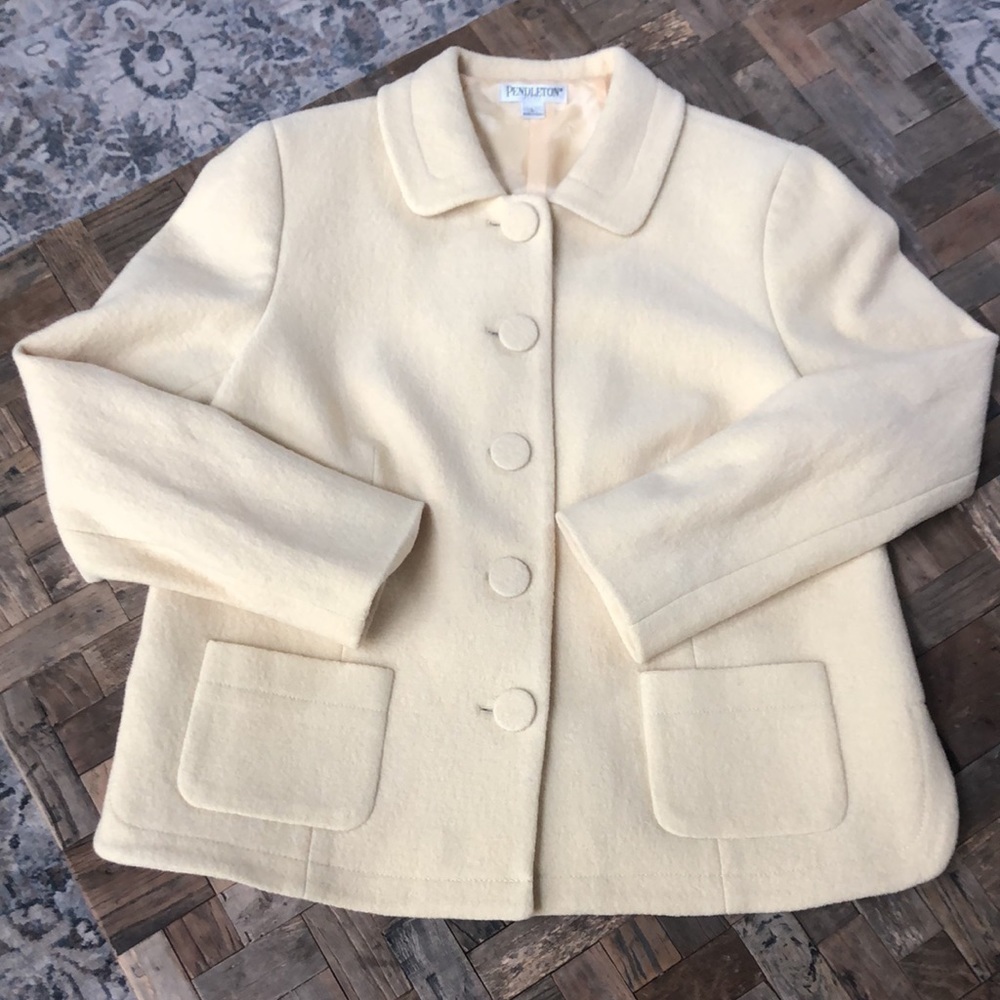 Pendleton Yellow Wool Short Car Coat NEW